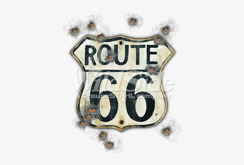 Route 66 Sign With Bullet Holes - Artix Route 66 Gun Holes Traveler Gift For Birthday, transparent png download