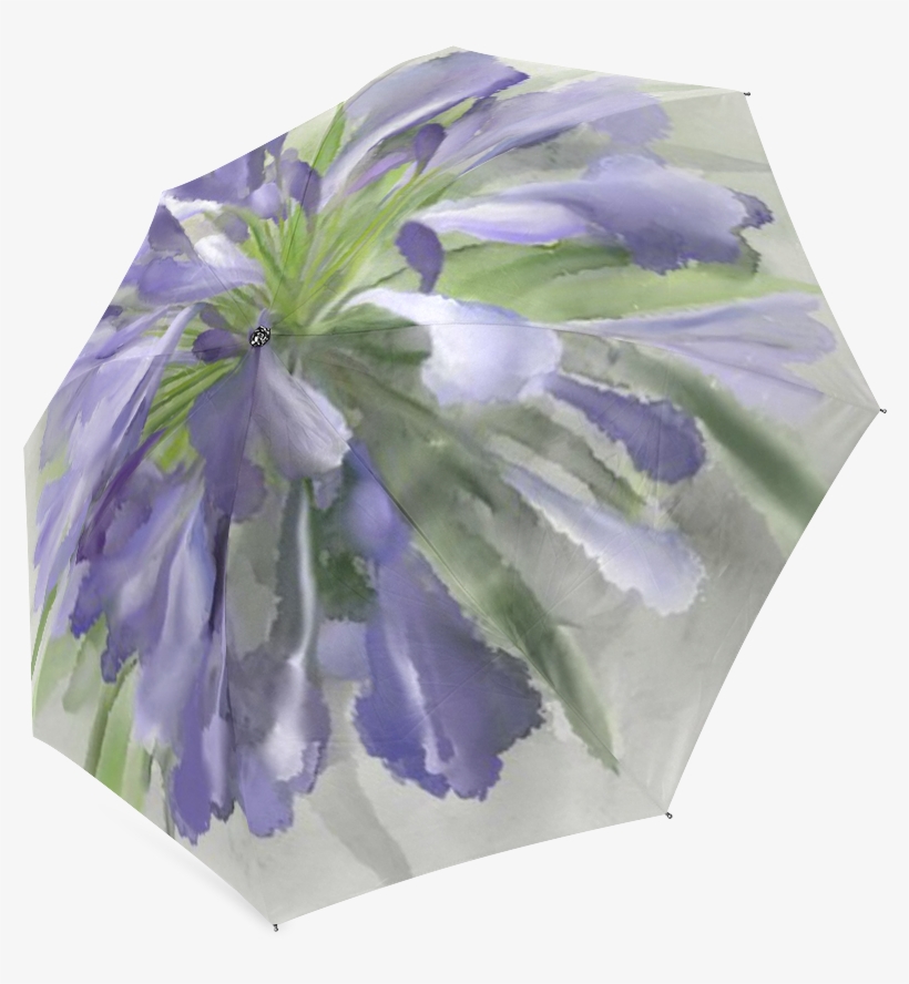 Purple Flower Watercolor Foldable Umbrella - Agapanthus, transparent png download