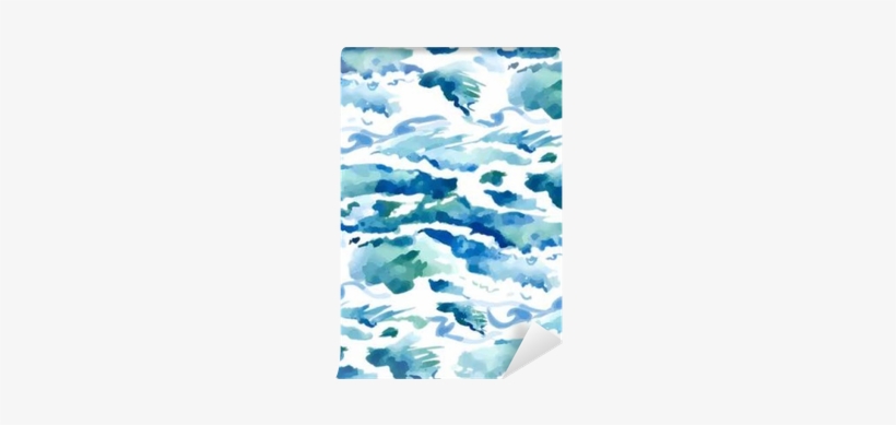 Watercolor Seamless Waves Background Wall Mural • Pixers® - Watercolor Wave Background, transparent png download