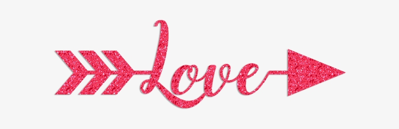 Love Arrow Glitter Clipart - Calligraphy, transparent png download