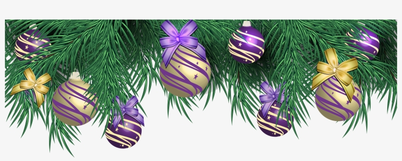 Transparent Pine Decor With Balls Png Image - Illustration, transparent png download