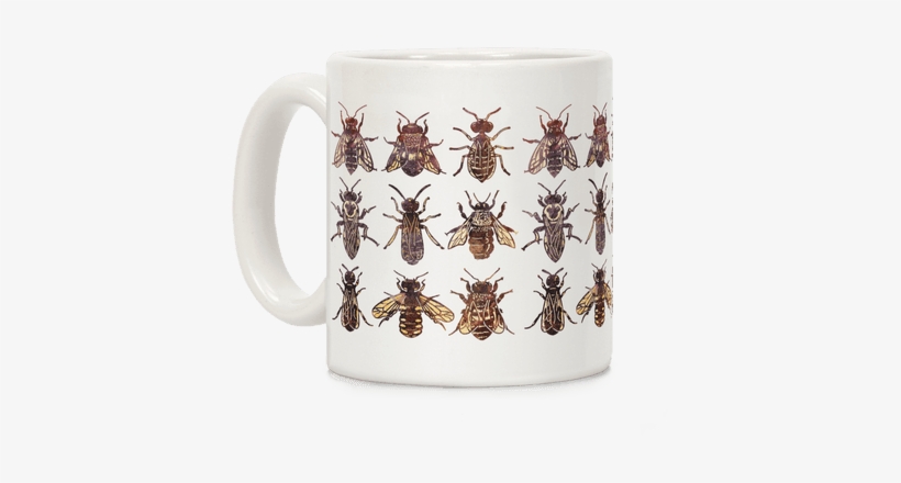 Bee Species Pattern Coffee Mug - Top, transparent png download