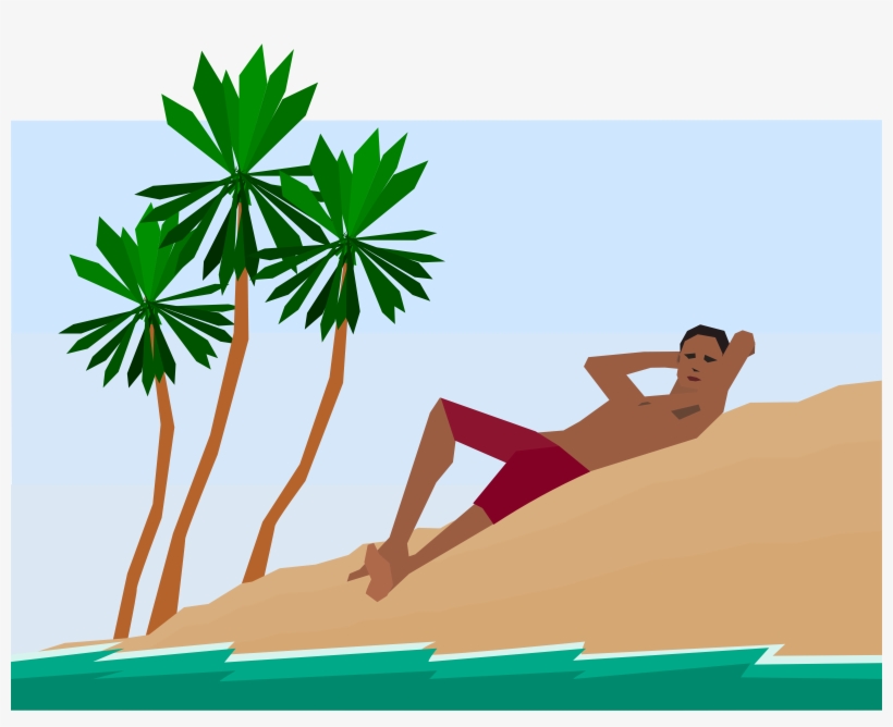 This Free Icons Png Design Of Man Under Palm Trees, transparent png download