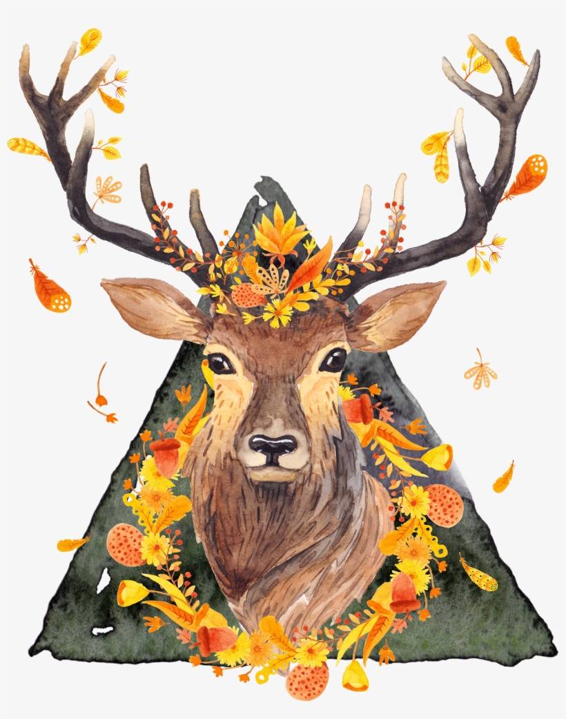 I Created This Watercolor Piece Digitally With A Variety - Baby Fabric - Deer In Love Pink - Pink Custom Fabric, transparent png download