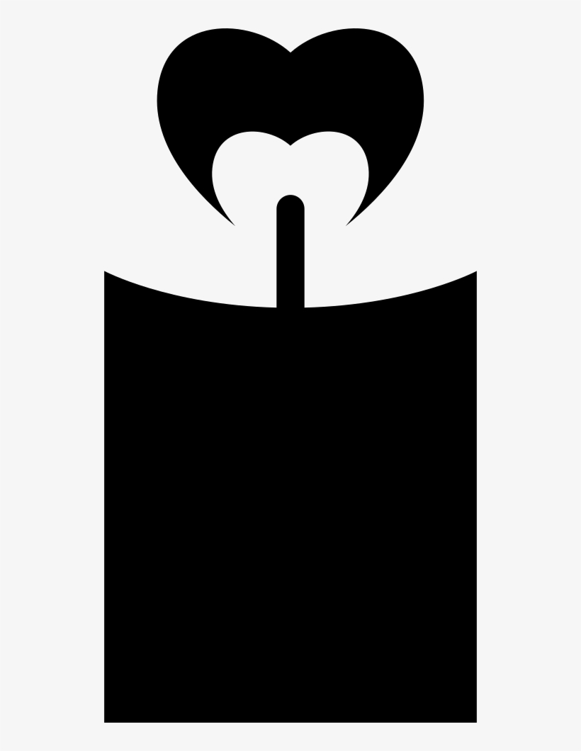 Heart Flame On Candle Comments - Candle, transparent png download