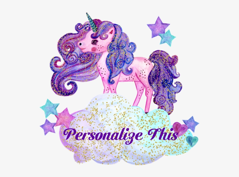 Watercolor Unicorn Monogram Baseball Cap - Cute Personalized Unicorn Pillow Case, transparent png download