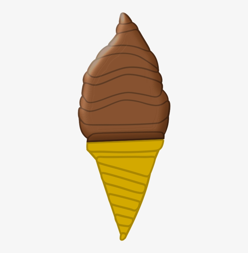 Chocolate Ice Cream Cone - Ice Cream, transparent png download