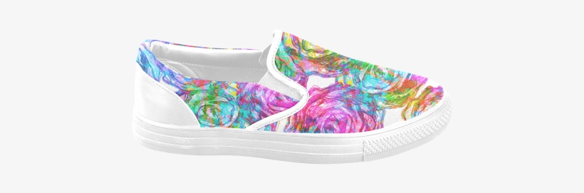 Vibrant Flower Watercolor Women's Unusual Slip-on Canvas - Slip-on Shoe, transparent png download