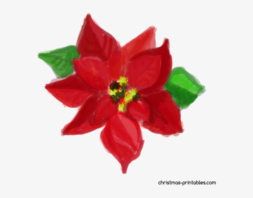Free Watercolor Christmas Flower Clipart - Watercolor Painting, transparent png download