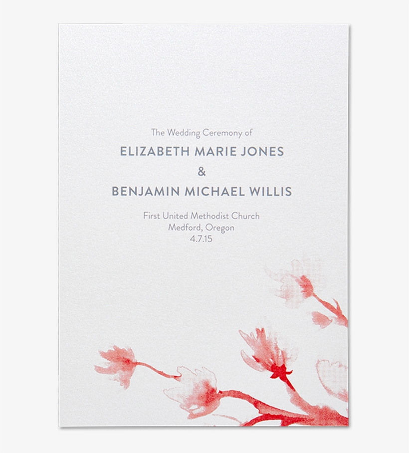 Watercolor Branch Bifold Program - Azalea, transparent png download