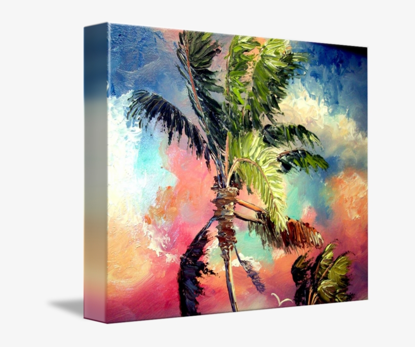 "palette Knife Palm Tree" By Mazz Original - Painting Tumblr Palm Tree, transparent png download