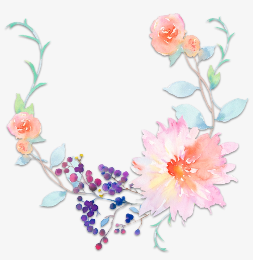Spring Flower Watercolor Colorful Flowercrown Bloom Transparent Flower Crown Design Watercolor Transparent Png 1024x1024 Free Download On Nicepng