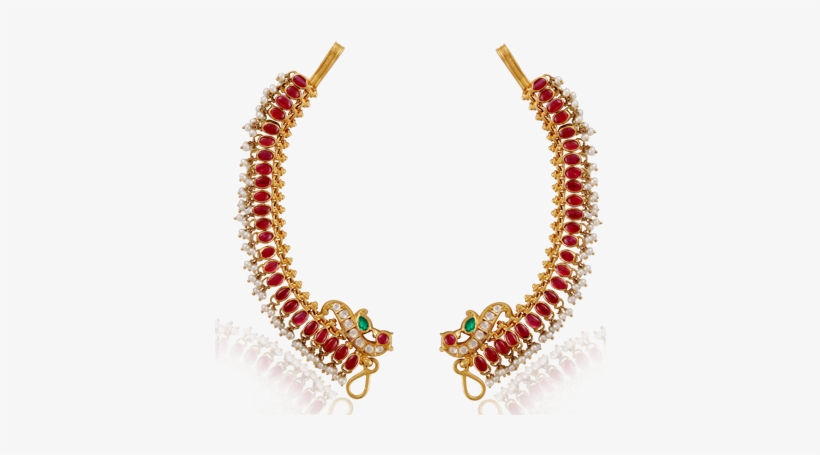 Antique Pearl Ruby Ear Cuff Earrings - Drawing, transparent png download