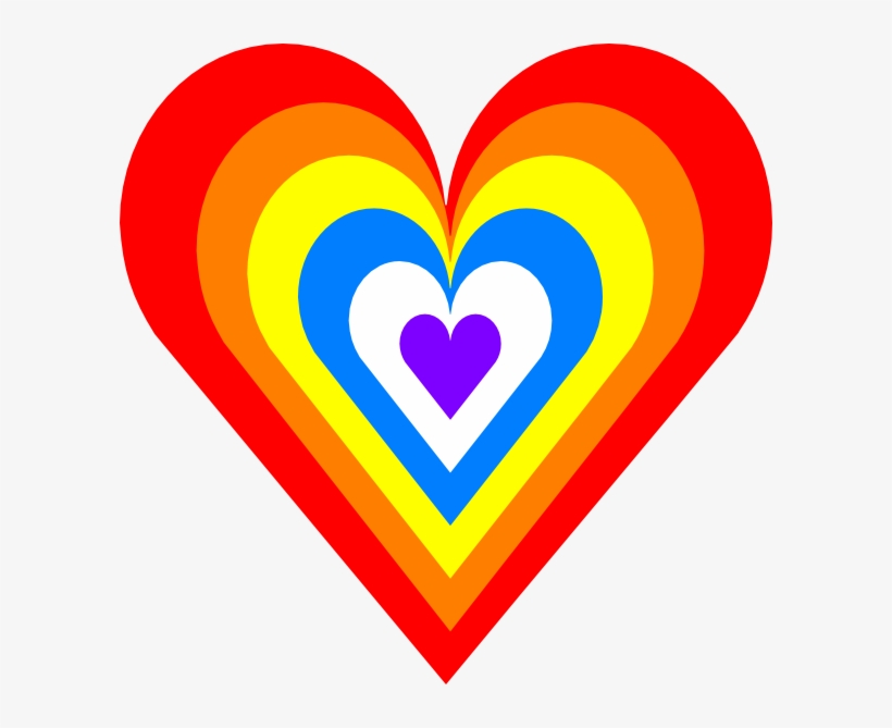 Fuzzy Heart Cliparts - Rainbow Heart Clipart, transparent png download
