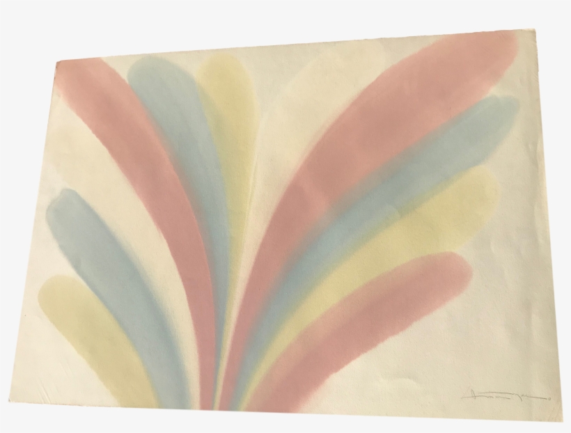 Original 80s Pastel Abstract Watercolor Painting Signed - Motif, transparent png download