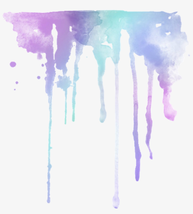 Watercolor Cute Kawaii Ftestickers Sticker Stickers - Watercolor Drip Transparent, transparent png download
