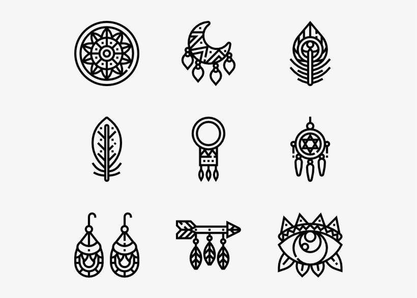 Picture Royalty Free Download Lines Icon Packs Vector - Boho Icon Png, transparent png download