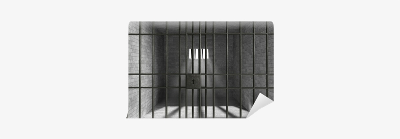 Old Grunge Prison Seen Through Jail Bars Wall Mural - Jail Bars, transparent png download