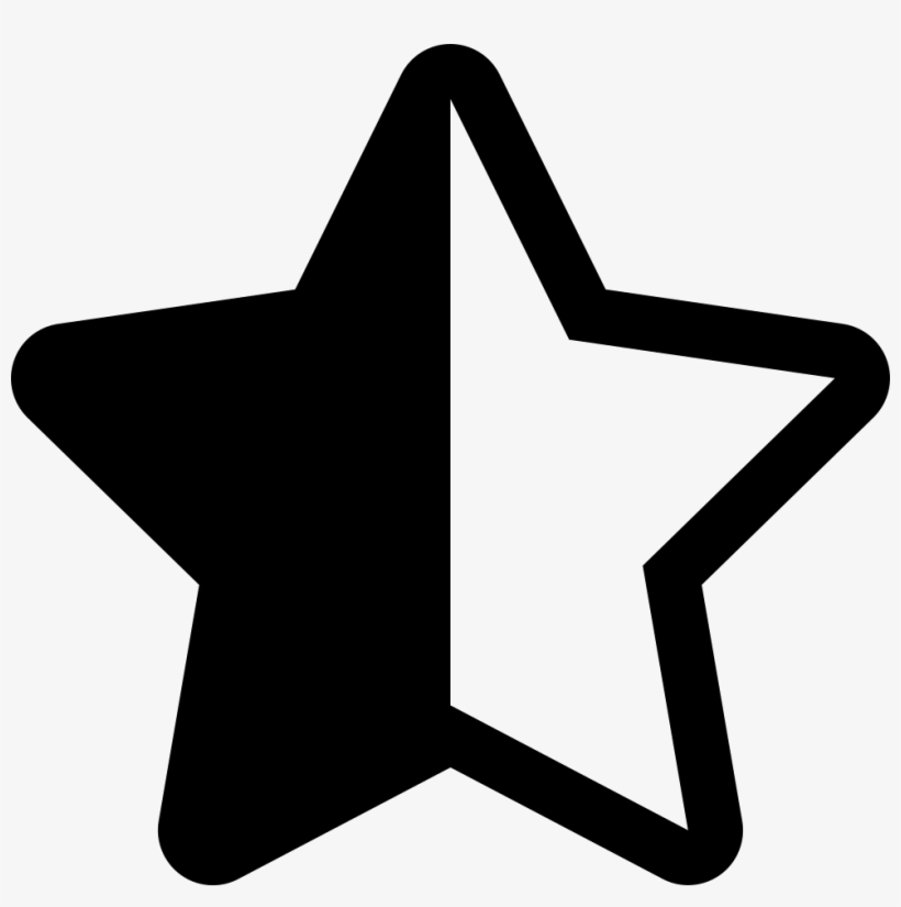 Half Black And Half White Star Shape Comments - Icono Blanco Y Negro, transparent png download