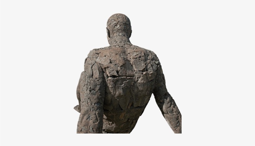 Modern Statue Of A Man Sitting Back - Stone Man, transparent png download