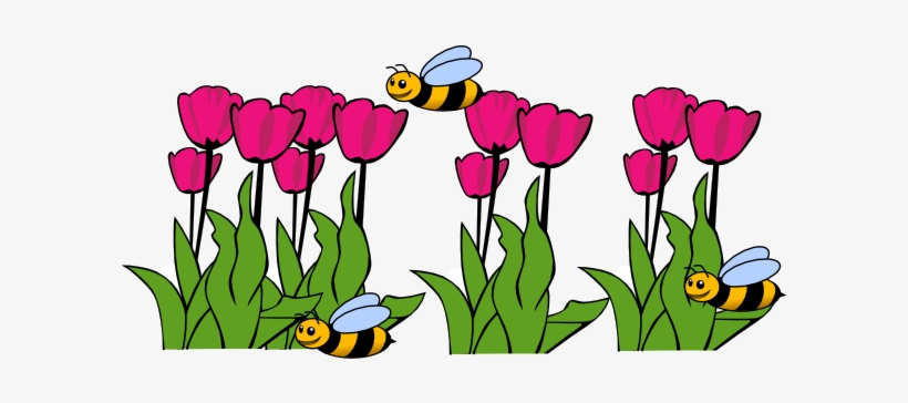 How To Set Use Bees On Tulips Svg Vector, transparent png download