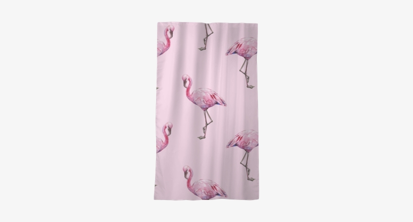 Seamless Watercolor Illustration Of Tropical Pink Flamingo - Illustration, transparent png download