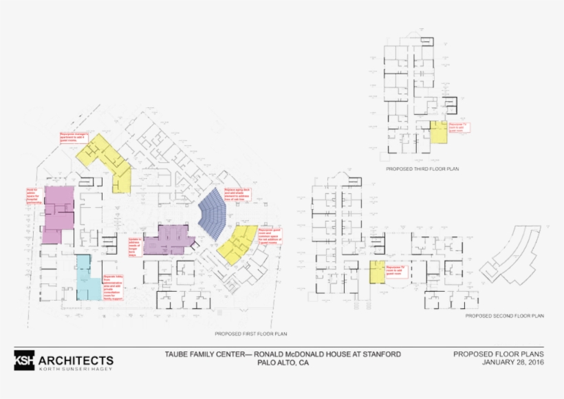 Architectural Floor Plan Of Renovations To The Taube - Ronald Mcdonald Family Rooms Floor Plan, transparent png download