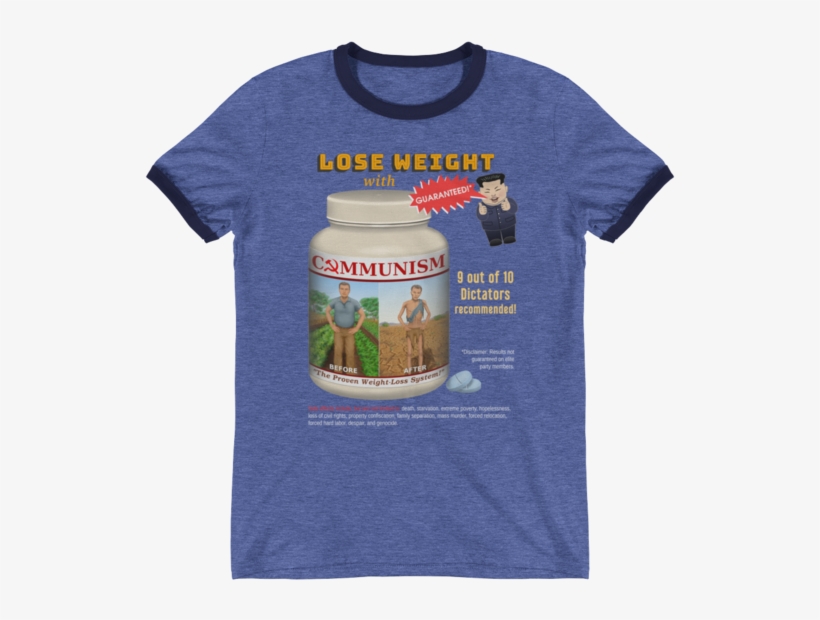 Communist Weight Loss Plan Ringer T-shirt - Shotgunwillies Conway T Shirt On An Amazing Heather, transparent png download