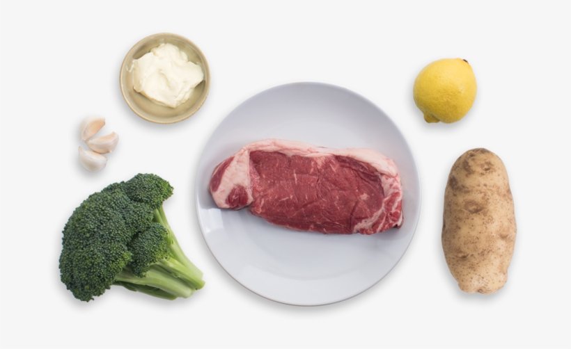 Seared Steak With Garlic Mashed Potato & Sautéed Broccoli - Steak, transparent png download