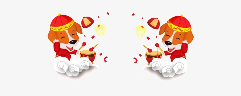 Cartoon Dogs Are Happy With Drums And Drums - Dog, transparent png download