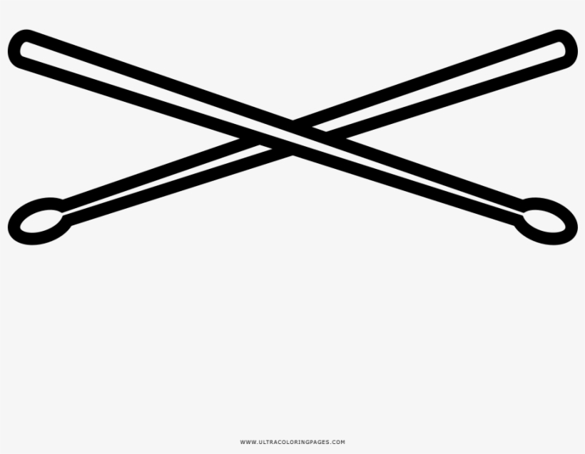 Drumsticks Coloring Page - Baquetas Desenho, transparent png download
