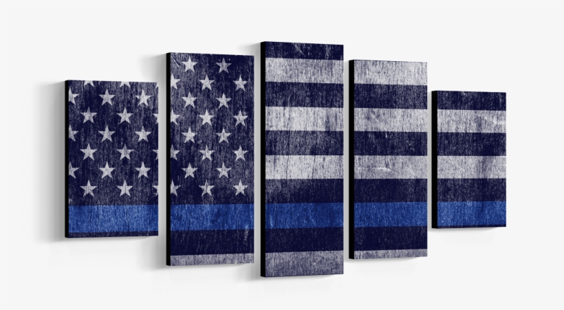 Five Piece Framed Canvas Wall Art Of An American Flag, transparent png download