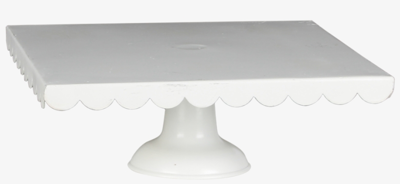 Scalloped White Square Pedestal - Coffee Table, transparent png download