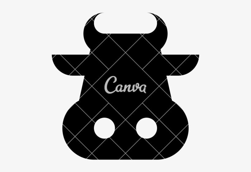Cow Head Silhouette - Use Canva Like A Pro, transparent png download