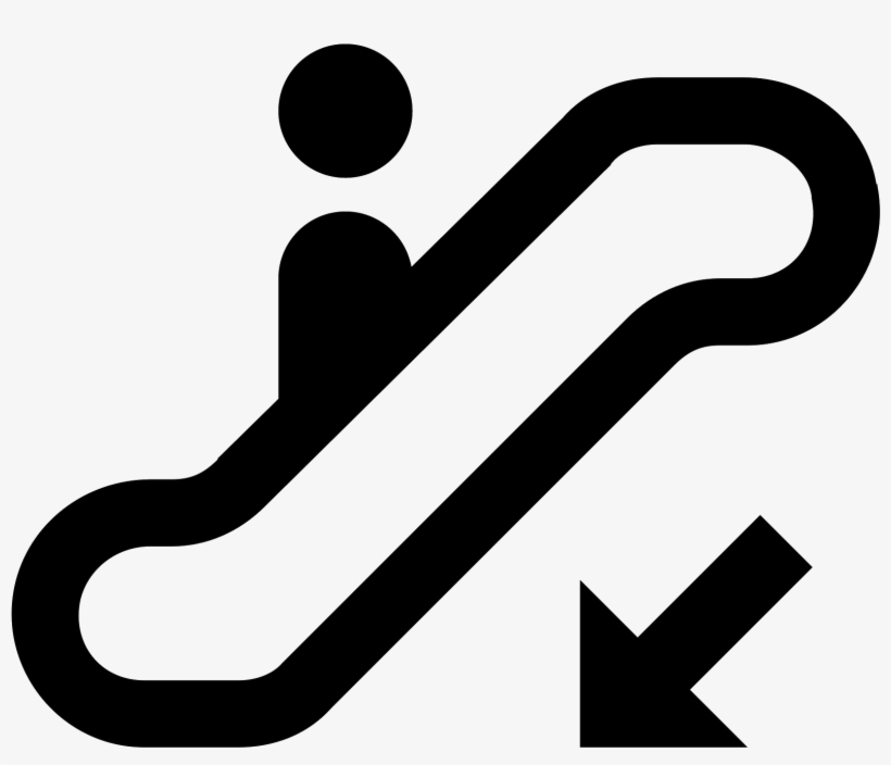 White Arrow Pointing Down Png - Icone Escalator, transparent png download