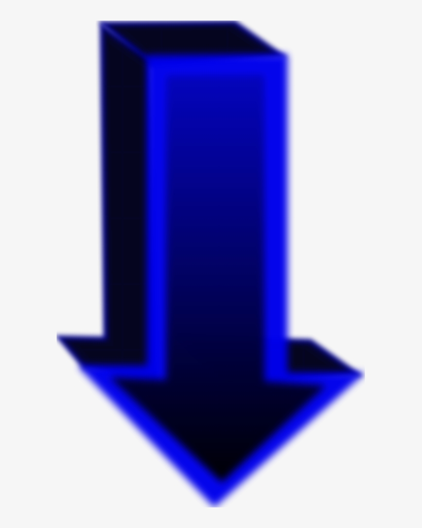 Cubic Arrow Pointing Down - Blue Down Pointing Arrow, transparent png download