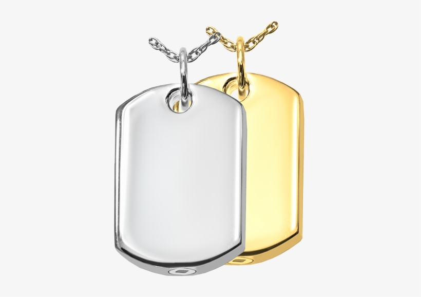 Dog Tag Cremation Pendant - Gold Dog Tag Cremation Necklace, transparent png download