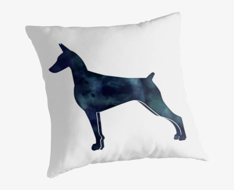 Doberman Pinscher Black Watercolor Silhouette By Tripoddogdesign - University Of Arizona Wildcats Throw Pillow, Sunglasses, transparent png download
