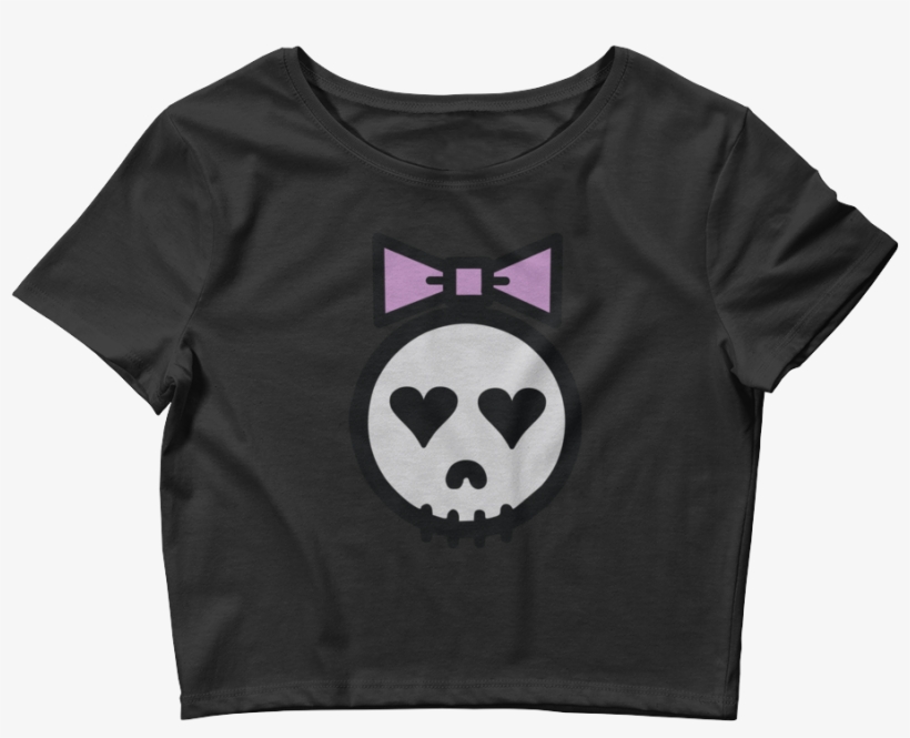 "girl Skull Emoji" Women's Crop Tee - Save The Pangolin 'medallion' Crop Top, transparent png download
