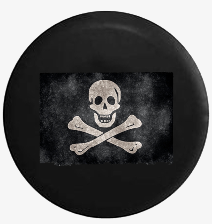 Vintage Distressed Pirate Flag Skull Crossbones Rv - Jolly Roger, transparent png download