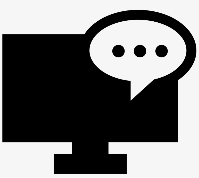 Monitor And Rounded Speech Bubble Comments - Speech Balloon, transparent png download