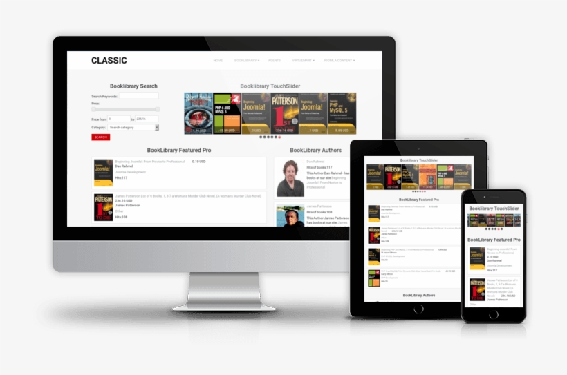 Book Library Joomla Template - Web Design, transparent png download