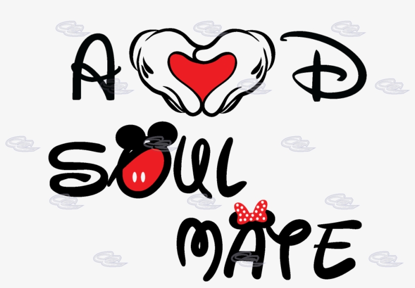 Soulmate Shirts Mickey's Hands With Initials - Soul Mates Mickey Mouse, transparent png download