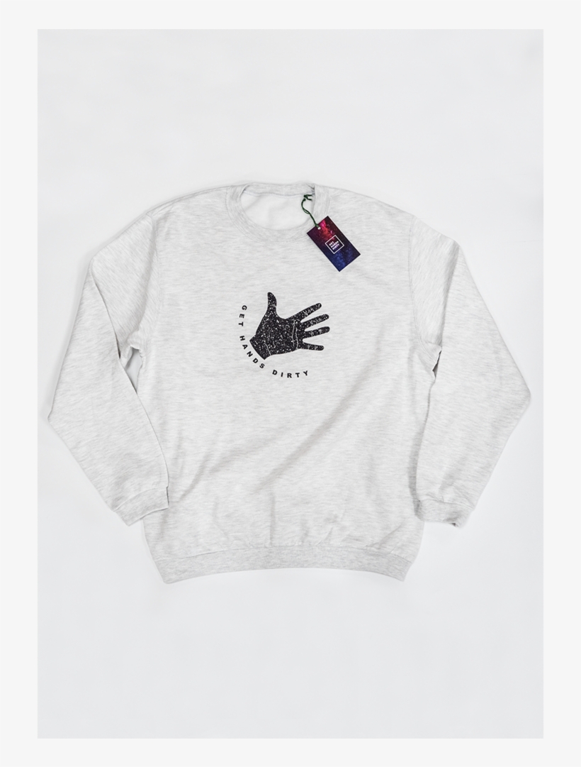 Sweatshirt Dirty Hand Logo Ash- Unisex - Sweater, transparent png download
