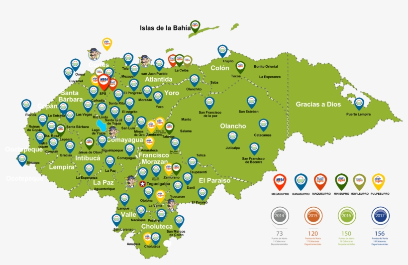 Point Point Point Point Point Point Point Point Point - Mapa De Productos De Honduras, transparent png download