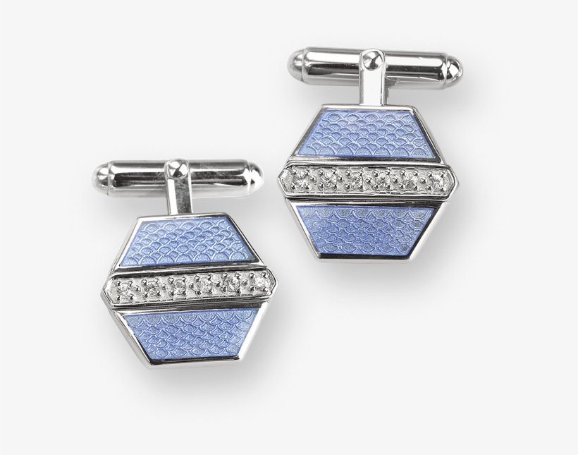 Nicole Barr Designs Sterling Silver Hexagon Cufflink-blue - Silver, transparent png download
