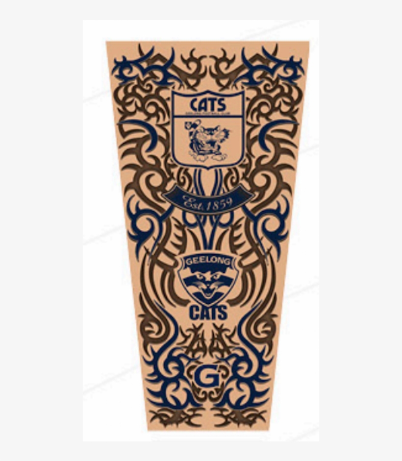 Geelong Cats Afl Youth Tattoo Sleeve - North Melbourne Kangaroos Tattoos, transparent png download