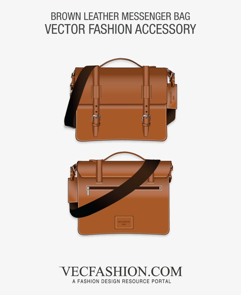 Brown Leather Messenger Bag - Messenger Bag, transparent png download