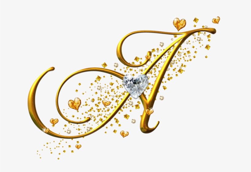 Thumb Image - Alfabeto Dorado Con Corazones, transparent png download
