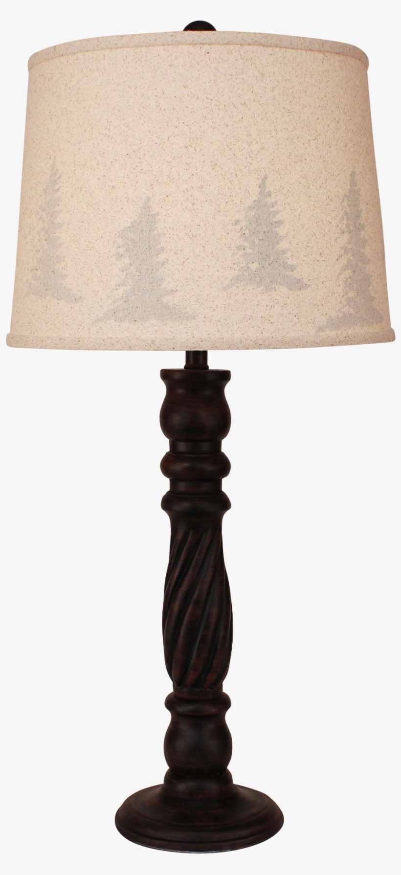 Burnt Sienna Swirl Table Lamp- Tree Silhouette Shade, transparent png download